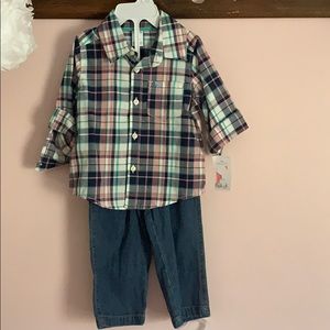 Baby boys jeans and button polo